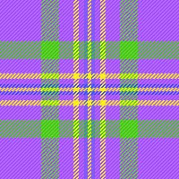 This vibrant tartan plaid pattern features a bold vector design with neon gre Stock Illustration
