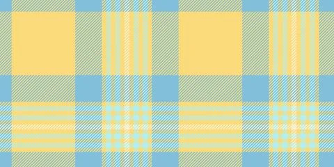 A vibrant tartan plaid pattern featuring bold blue and yellow tones with intr Stock Illustration