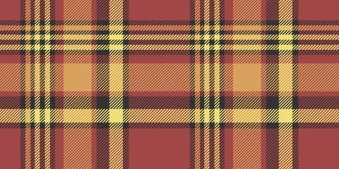 A vibrant tartan plaid pattern featuring deep brown, bright yellow, and rich  Stock Illustration