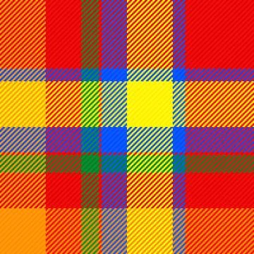 A vibrant tartan plaid pattern featuring bold red, yellow, blue, and green in Stock Illustration