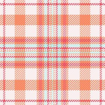 A vibrant tartan plaid pattern featuring soft pastel pink, coral, and teal st Illustrazione stock