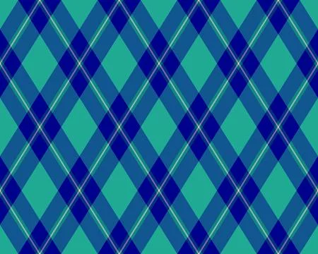 Vibrant teal and navy diagonal plaid pattern.  Perfect for textile designs, w Stockillustratie