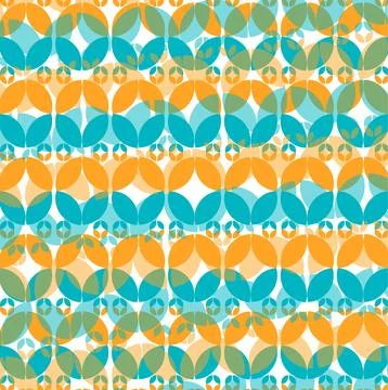 Vibrant teal and orange leaf pattern background for design, textile, and st.. Stockillustratie