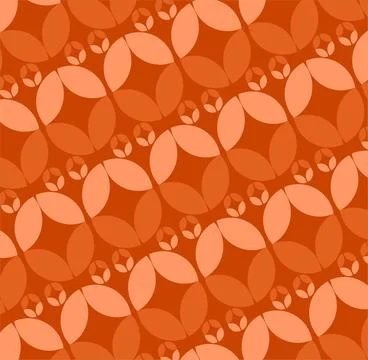 Vibrant teal and orange leaf pattern background for design, textile, and st.. Illustrazione stock
