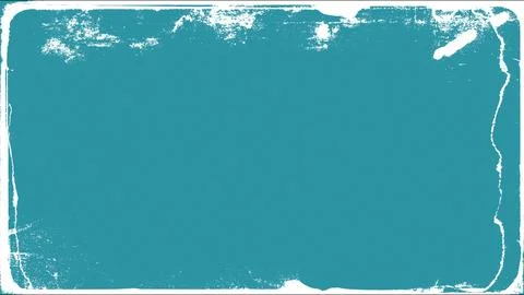 Vibrant teal background with white grunge texture border Stock Illustration