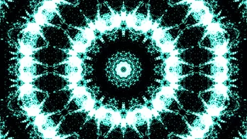 Vibrant teal patterns pulse against deep black background Video stock 330738872