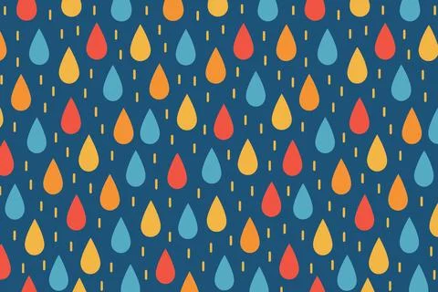 Vibrant teardrop pattern on dark blue background seamless design Иллюстрация
