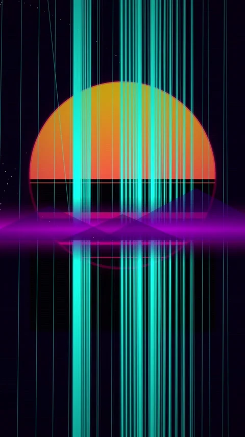 Vibrant techno equalizer display: Neon lines and glowing gradients for abst.. Stockbeeldmateriaal 345487959