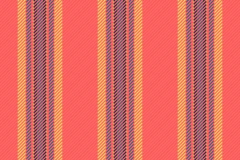 This vibrant textile pattern features vertical stripes in coral, yellow, and  Stock Illustration