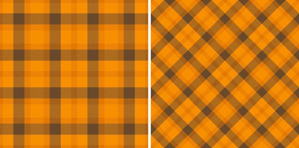 Vibrant textile pattern featuring classic plaid and tartan designs in warm au 스톡 일러스트