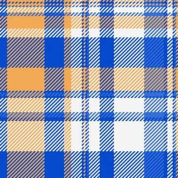 Vibrant textile pattern with geometric blue, gold and white checks. Perfect.. Illustrazione stock