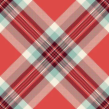 A vibrant textile surface with plaid checks and a tactile woven fabric finish Stock Illustration
