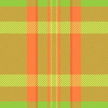 Vibrant, textured plaid pattern in shades of green and orange. Classic Scotti Illustrazione stock