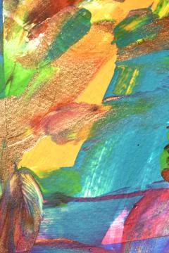 Vibrant thick strokes of richly pigmented acrylic ink paint abstract textur.. Stock Illustration