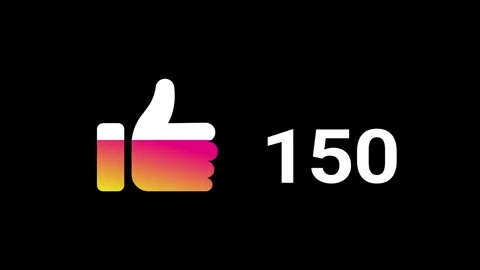 Vibrant thumbs-up animation with a glowing gradient style and bold white counter Stock Footage 307970558