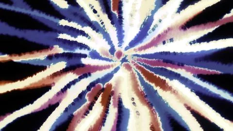 A vibrant tie dye pattern displayed on a black background Stock Photos