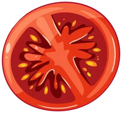 Vibrant Tomato Slice Vector Illustration Illustration
