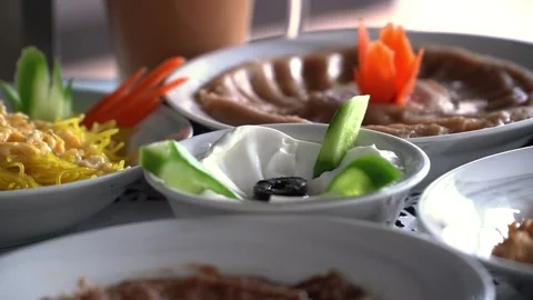 Vibrant Traditional Dishes Served on a Table Video stock 319949565