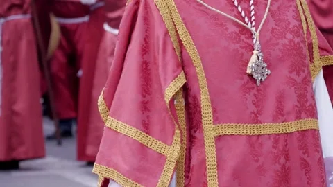 Vibrant Traditional Easter Parade in Alicante, Spain Celebrating Heritage Stock Footage 332218253