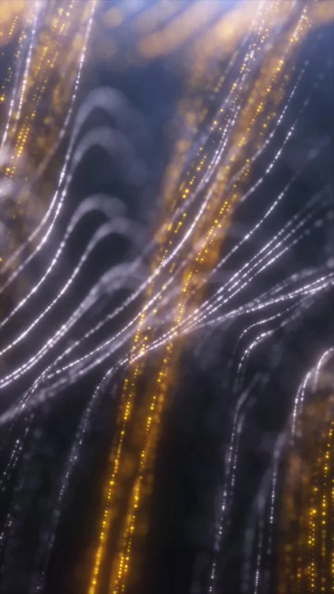 Vibrant trails of light weave gracefully across a dark background Stock Footage 313281640