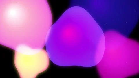 Vibrant Translucent Liquid Gradient Blobs and Morphing Shapes Loop Stock Footage 345254435