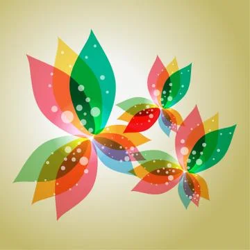 Vibrant transparency flowers Stock Illustration