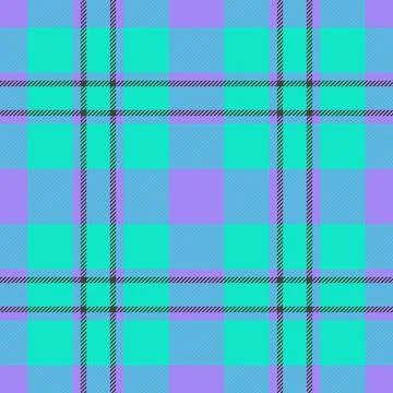 Vibrant, trendy tartan pattern in teal and lavender hues. Versatile texture f Stock Illustration