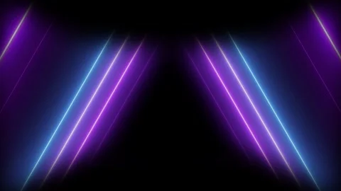 Vibrant triangle neon light symmetrical pattern. Stock Footage 286408755