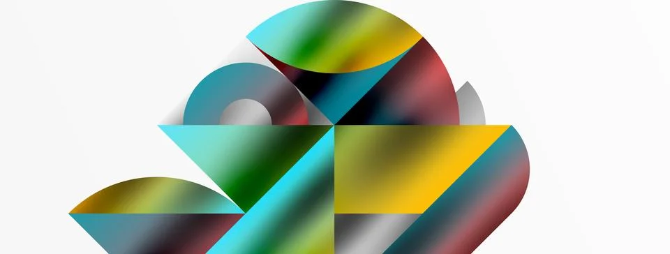 Vibrant triangle pattern on white canvas showcasing symmetry and creative arts Stock Illustration