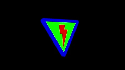 Vibrant Triangular Design with Lightning Bolt in Bright Colors Stock-Footage 341921658