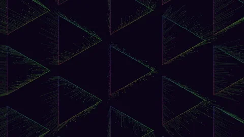 Vibrant triangular pattern of colorful lines Stock Footage 281908449