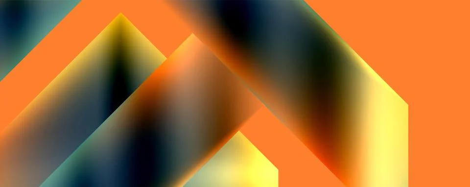 Vibrant triangular pattern in shades of amber on gaslike orange backdrop Stockillustratie