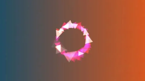 Vibrant triangular shapes in a modern swirling pattern Stock Footage 328022542