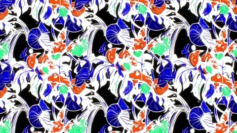 Vibrant Tropical Art – Vertical Motion Animation Stock Footage 306401375