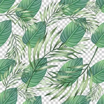 Vibrant tropical leaf seamless pattern design Stockillustratie