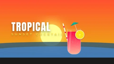 Vibrant Tropical Sunset Sky Backdrop with Sunrise Ocean View Background Stock Footage 336880152