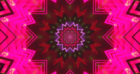 Vibrant tunnel animation with geometric patterns and luminous col Stock Footage 316552854