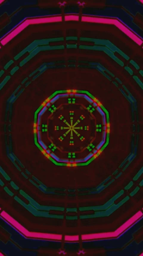 Vibrant tunnel pattern video loop creating an immersive visual experience f.. Stock Footage 321574023