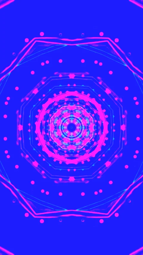 Vibrant tunnel video loop with abstract patterns and colors creating a mesm.. Stock Footage 321266815