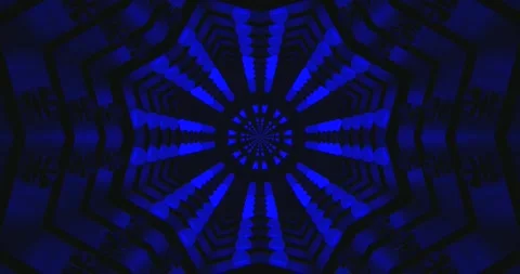 Vibrant tunnel video loop with blue lights creating a seamless mo Stock Footage 318174733