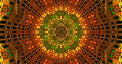 Vibrant tunnel video loop with colorful patterns and lights for dynamic scr.. Stock Footage 317518772