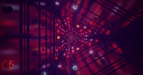 Vibrant tunnel video loop with colorful lights creating a seamless and imme.. Stock Footage 318606515