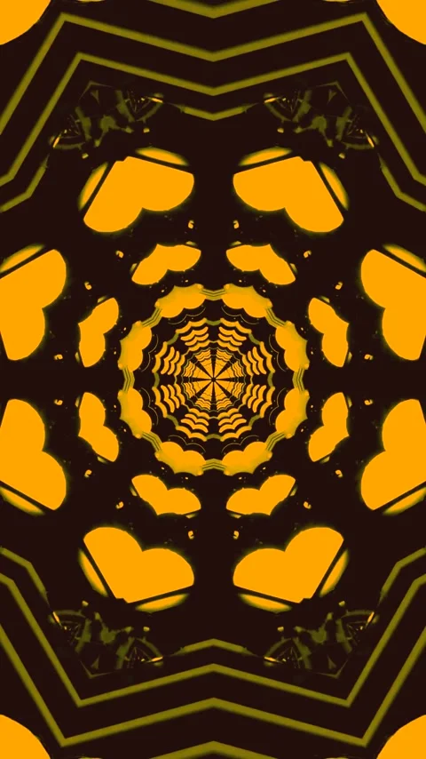 Vibrant tunnel video loop creating a seamless spiral effect with yellow des.. Видео 321566215