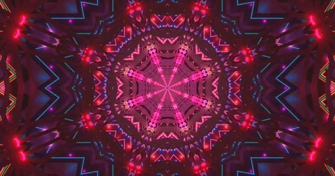 Vibrant tunnel video loop with dynamic colors and geometric patterns for ca.. Stock Footage 317832860