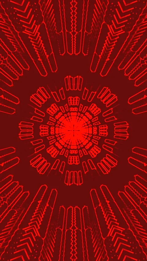 Vibrant tunnel video loop with dynamic red patterns creating an immersive v.. Stock Footage 321571705