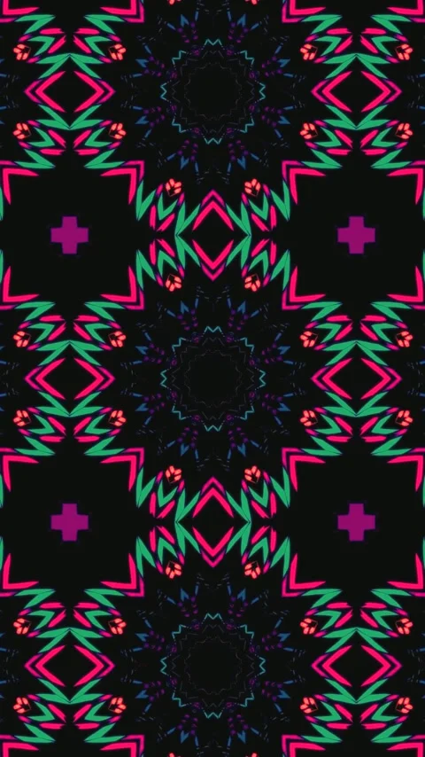 Vibrant tunnel video loop with geometric patterns for a captivati Stock Footage 318186275