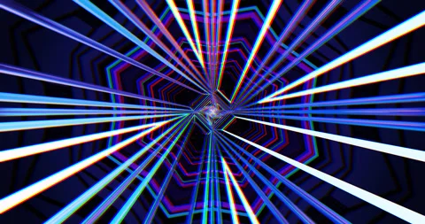 Vibrant tunnel video loop screensaver creating a mesmerizing expe Stock Footage 318172625