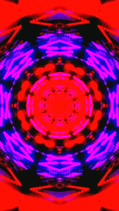 Vibrant tunnel video loop screensaver featuring mesmerizing patterns in red.. Stock Footage 321563664