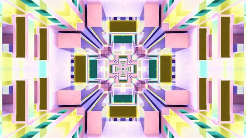 Vibrant tunnel video loop with seamless motion and colorful designs Stock Footage 319423486