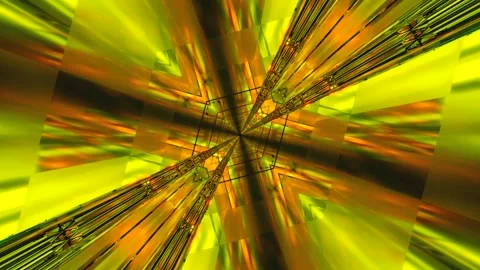 Vibrant tunnel video loop with seamless animation in green and orange colors Stock Footage 320054300